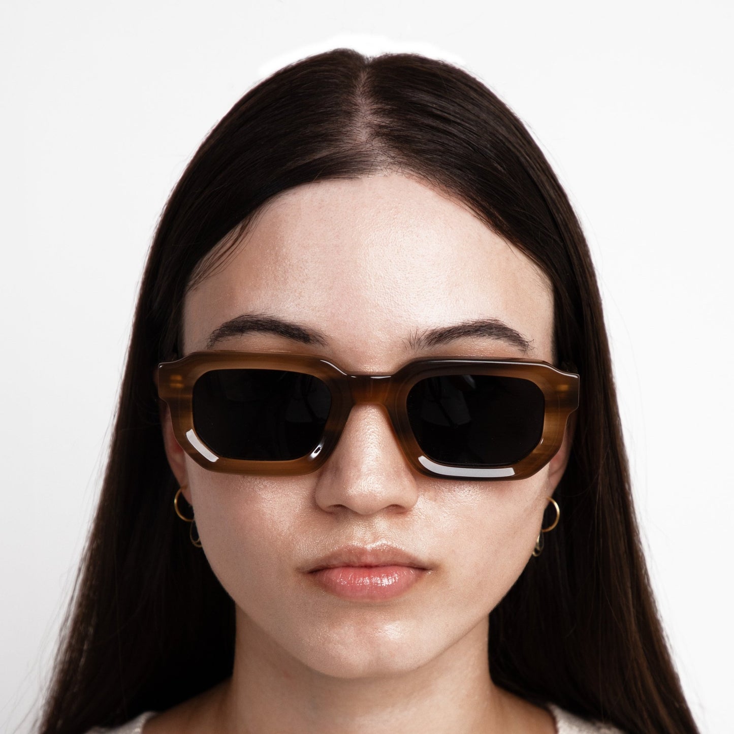 milk* eyewear Jules Sunglasses - Beige, Dark lens - milk* eyewear