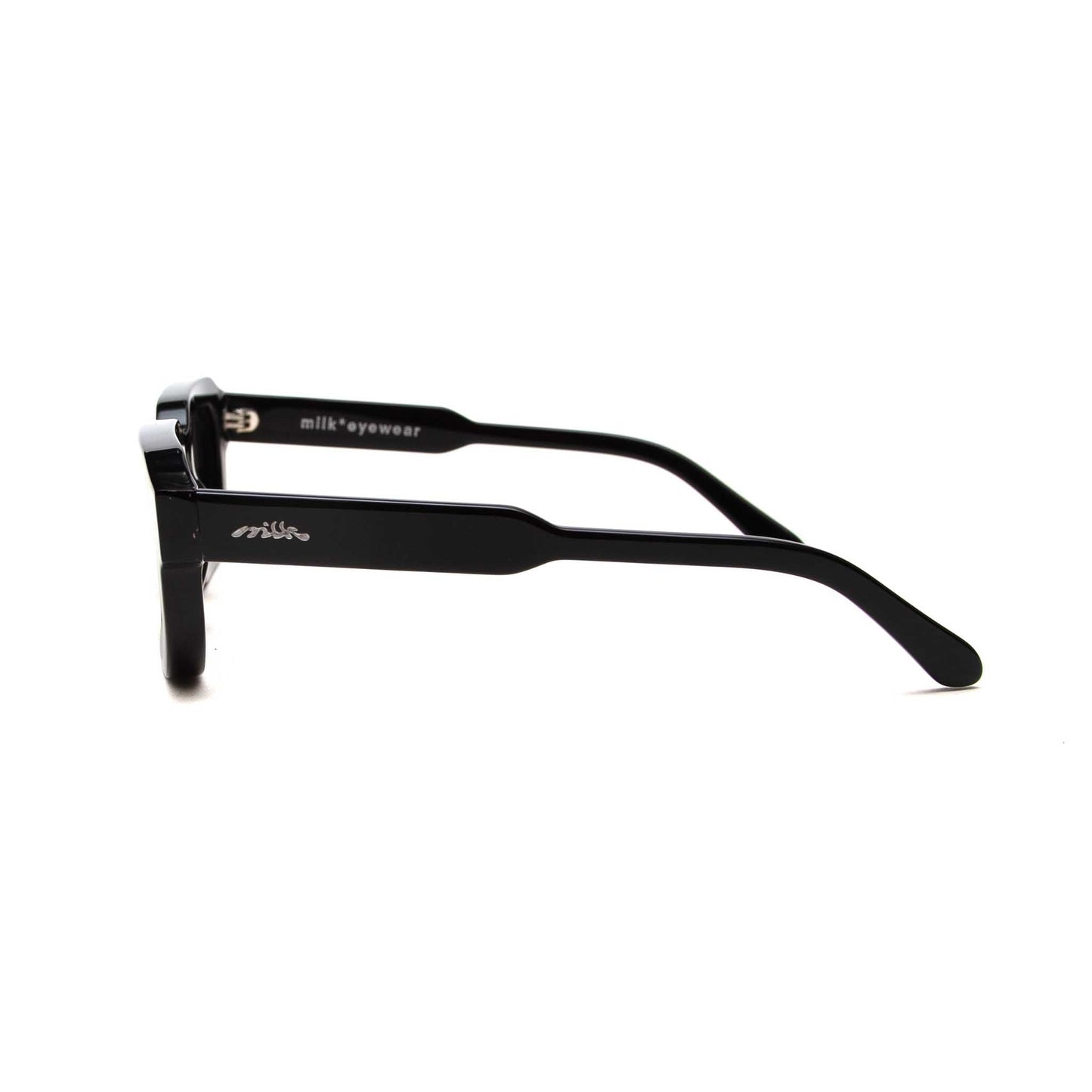 milk* eyewear Jules Sunglasses - gloss Black, Black lens. - milk* eyewear