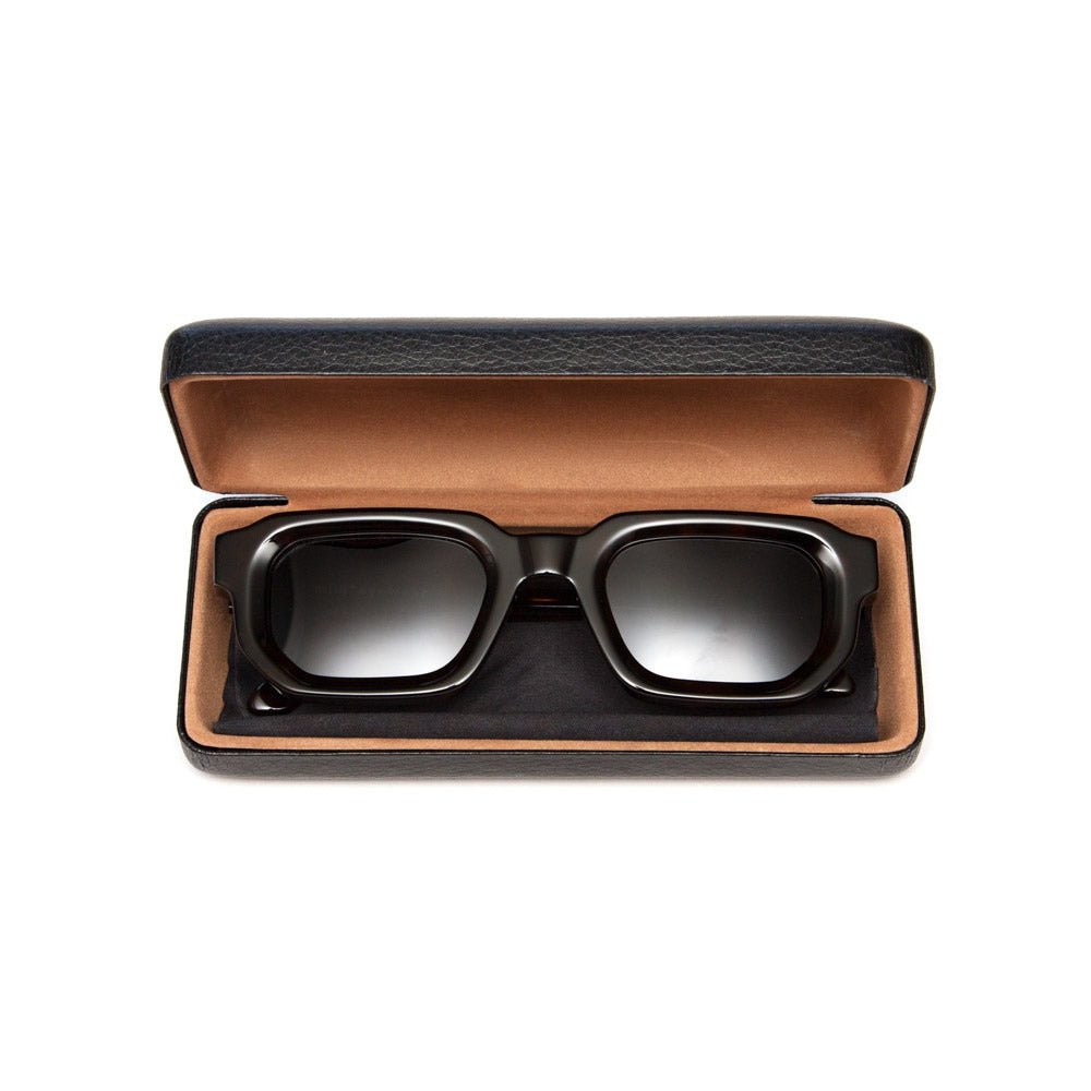 milk* eyewear Jules Sunglasses - gloss Black, Yellow lens. - milk* eyewear