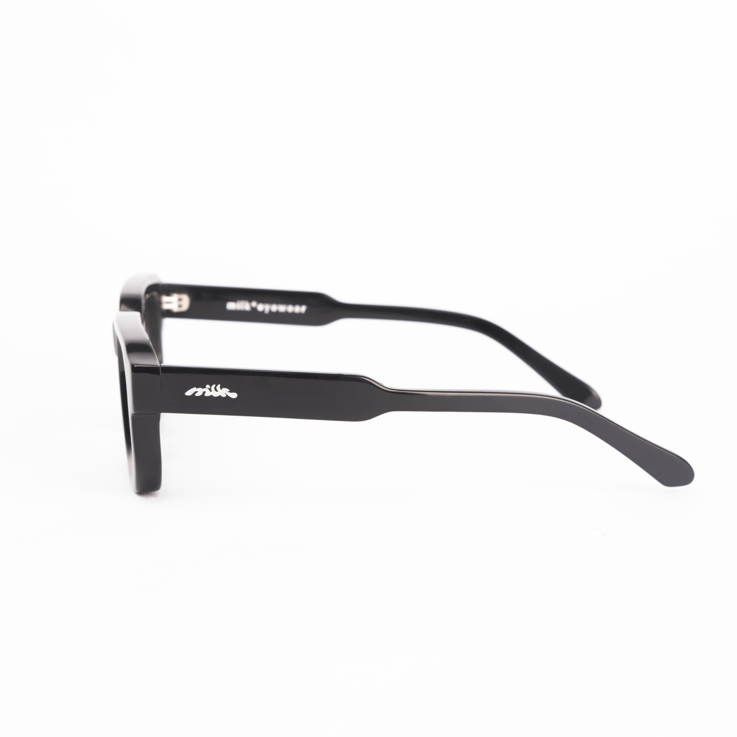 milk* eyewear Jules Sunglasses - gloss Black, Yellow lens. - milk* eyewear