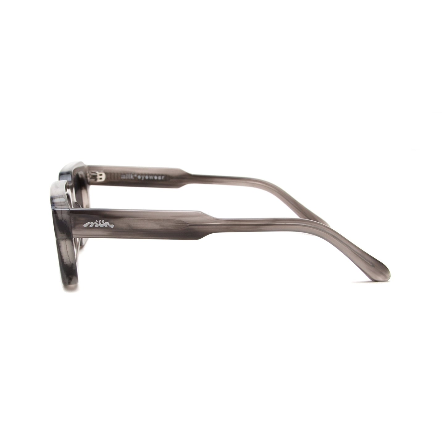 milk* eyewear Jules Sunglasses - Grey, dark lens. - milk* eyewear