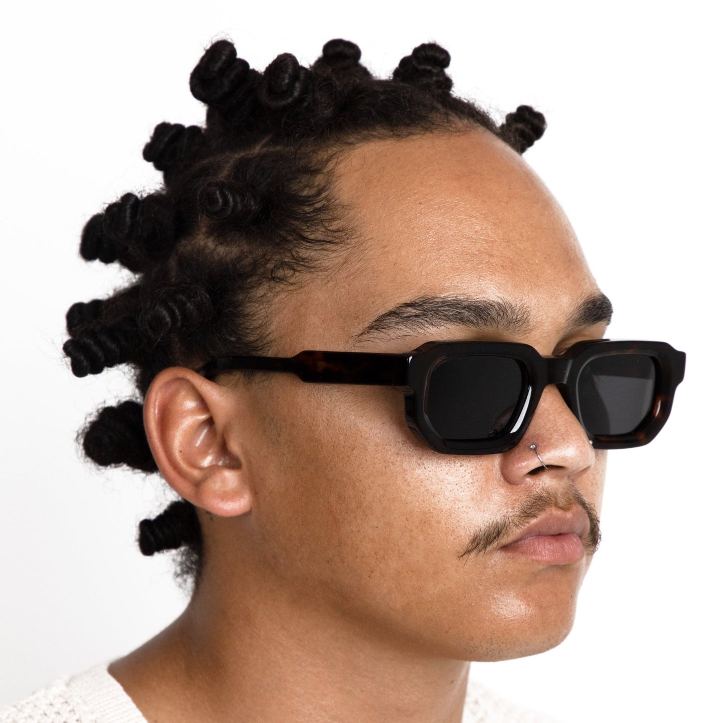 milk* eyewear Jules Sunglasses - Tortoise shell, Dark lens. - milk* eyewear