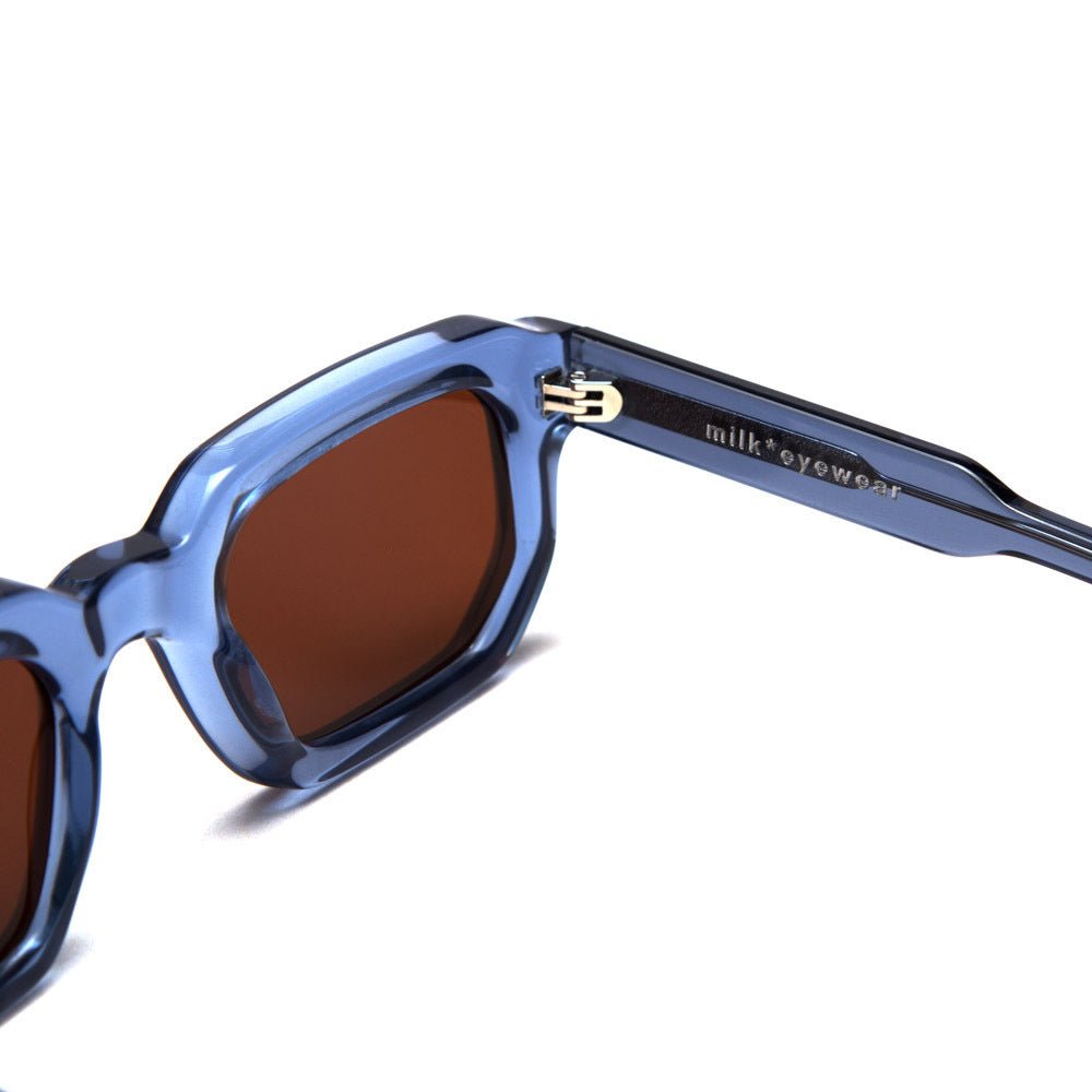 milk* eyewear Jules Sunglasses - translucent Blue, Brown lens - milk* eyewear