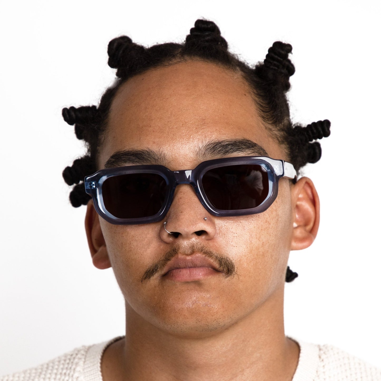 milk* eyewear Jules Sunglasses - translucent Blue, Brown lens - milk* eyewear