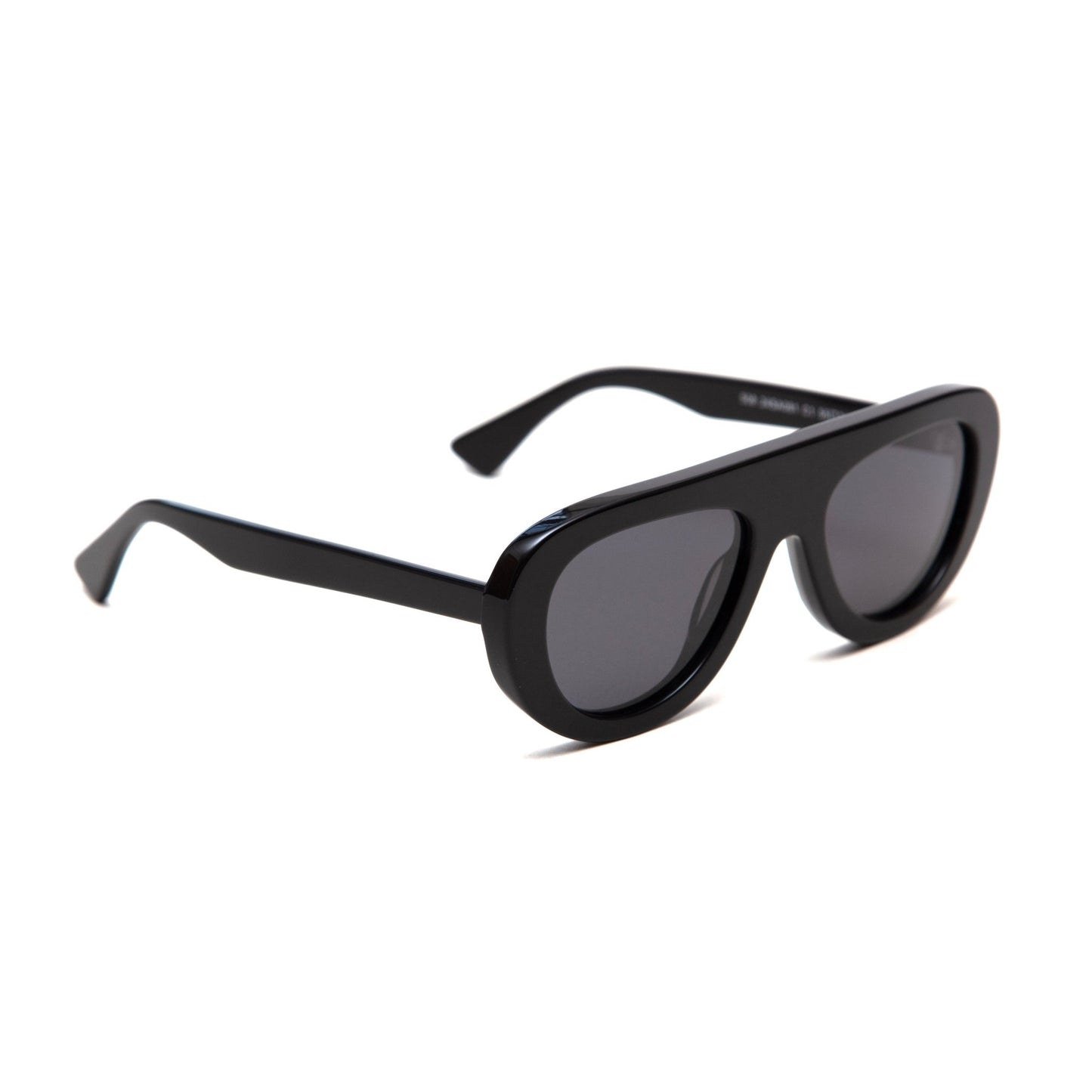 milk* eyewear Lance Sunglasses - Black Acetate, Black Polarised Lens. - milk* eyewear