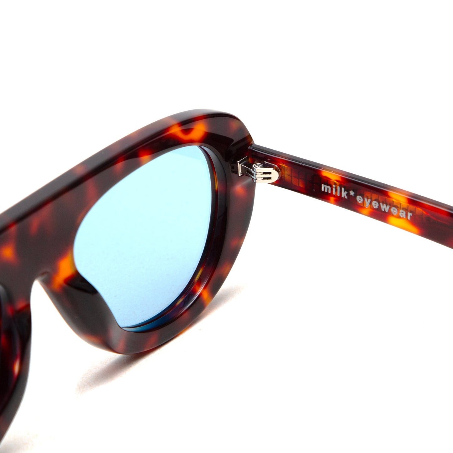 milk* eyewear Lance Sunglasses - Tortoise Shell Acetate, Blue Polarised Lens. - milk* eyewear