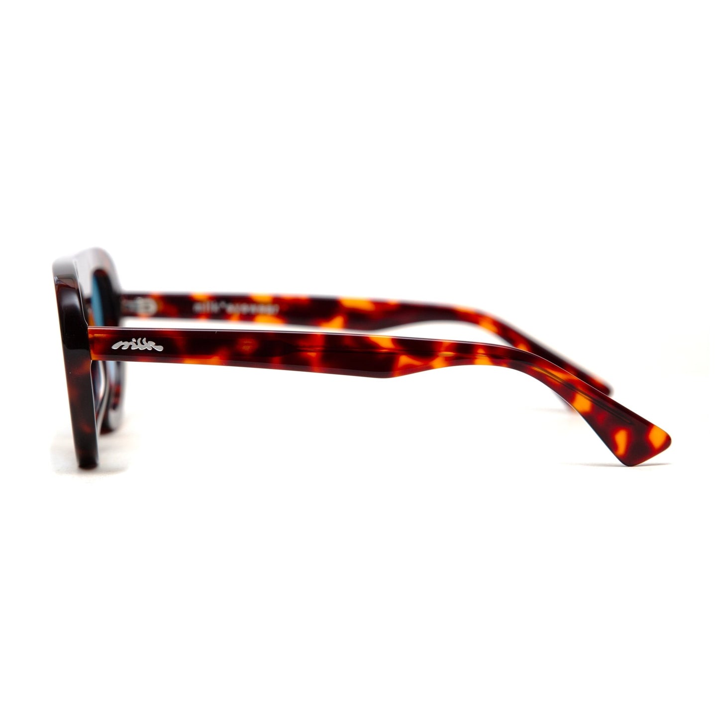 milk* eyewear Lance Sunglasses - Tortoise Shell Acetate, Blue Polarised Lens. - milk* eyewear