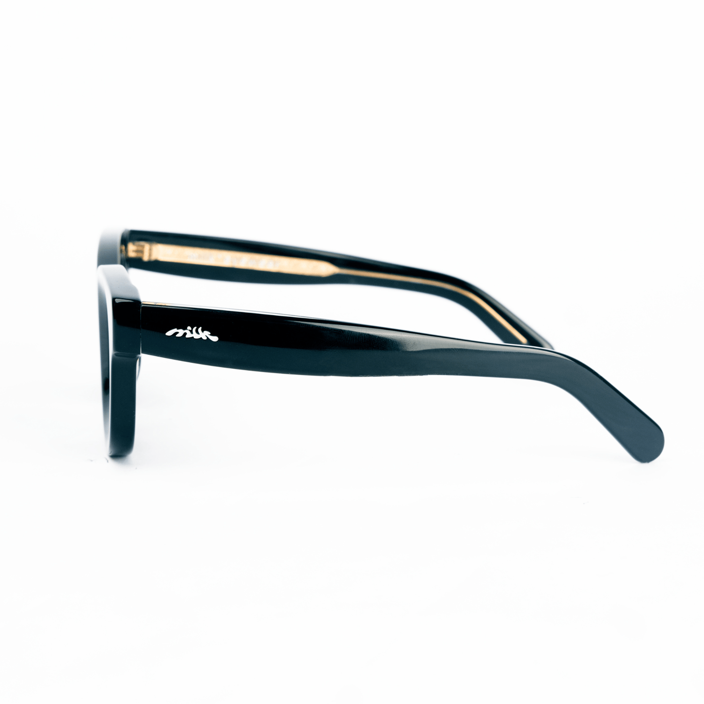 milk* eyewear Marsellus Sunglasses - Gloss Black, Black lens - milk* eyewear