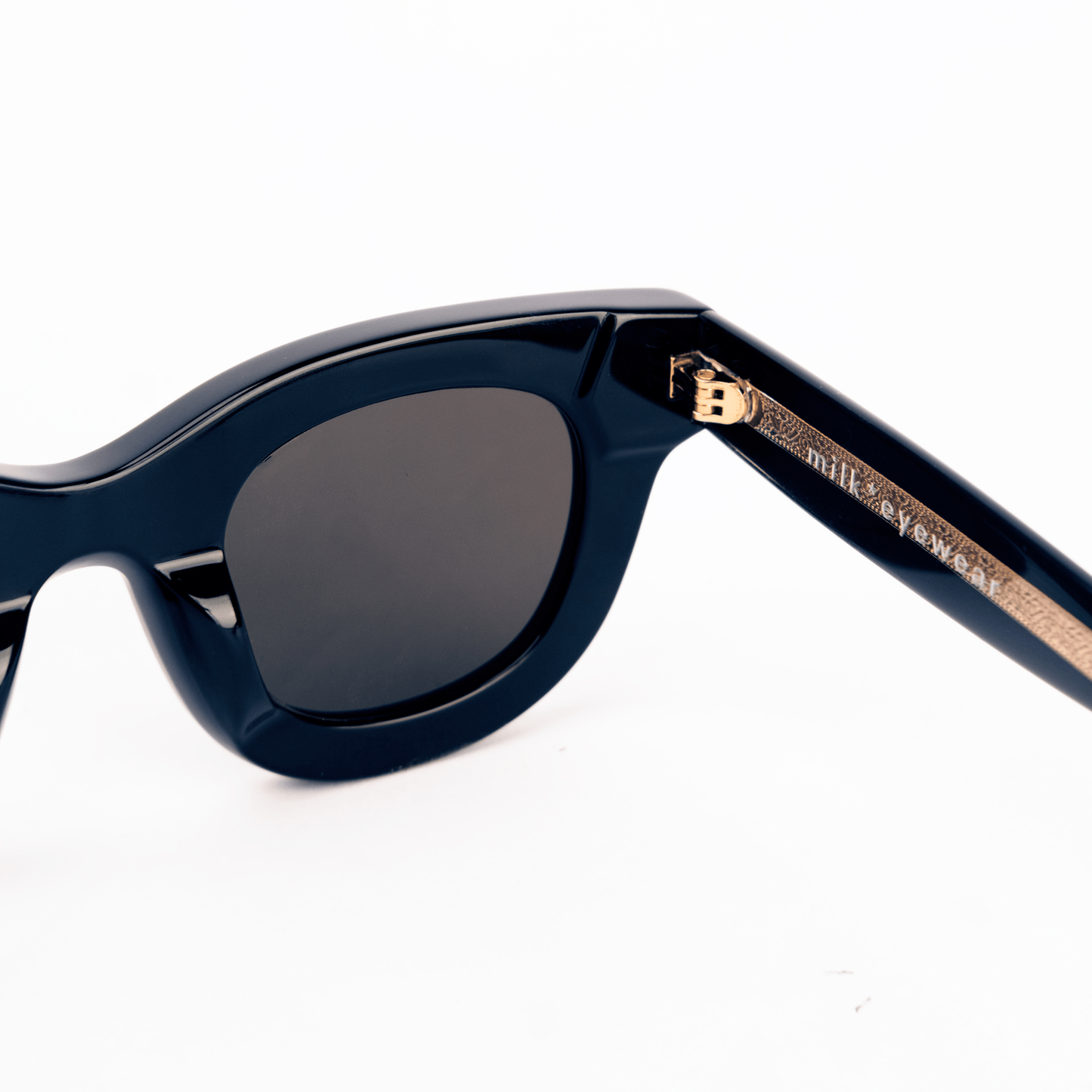 milk* eyewear Marsellus Sunglasses - Gloss Black, Black lens - milk* eyewear