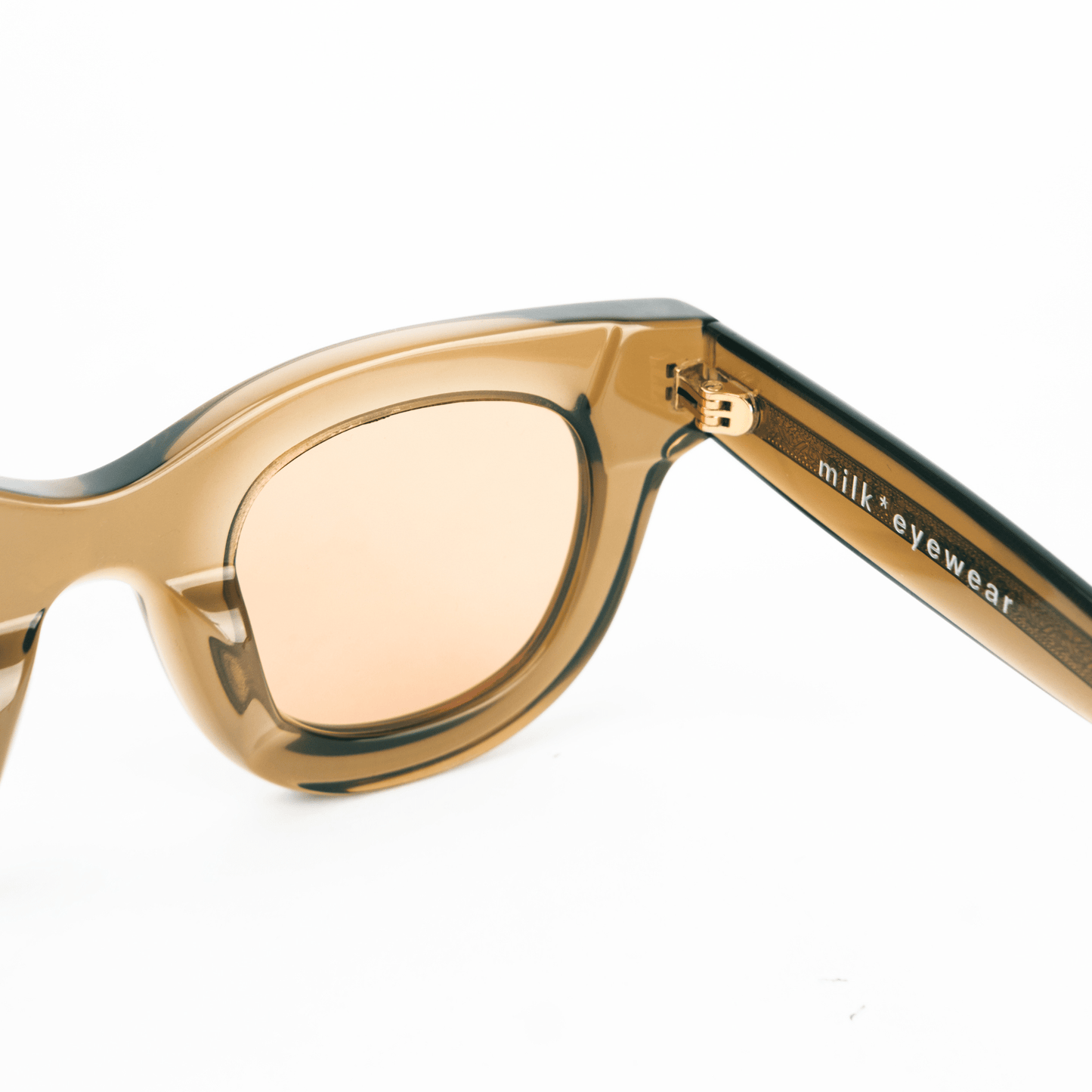 milk* eyewear Marsellus Sunglasses - Olive, Orange lens - milk* eyewear