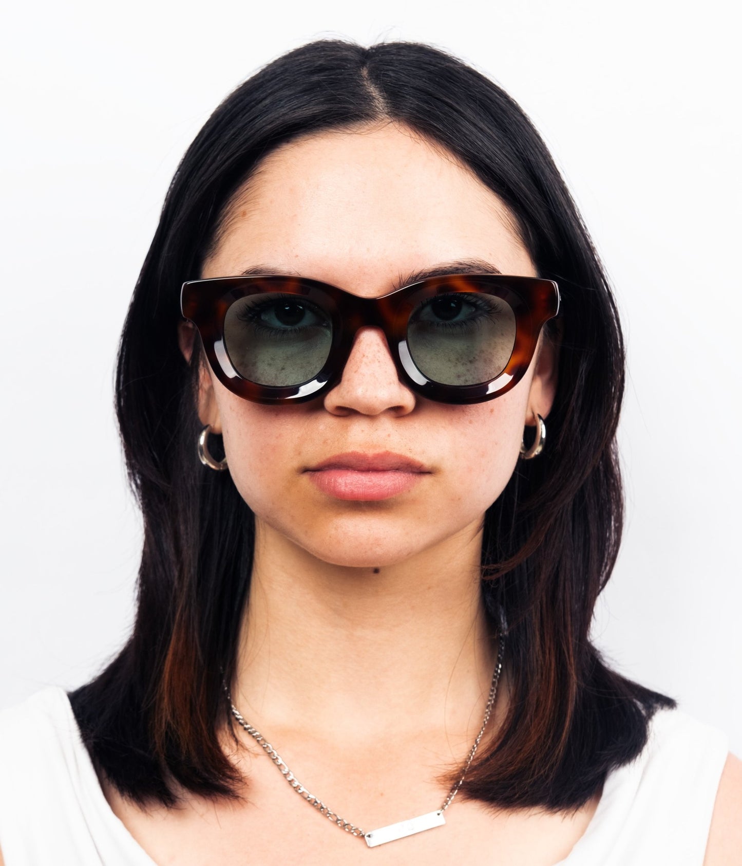 milk* eyewear Marsellus Sunglasses - Tortoise Shell, Blue lens - milk* eyewear