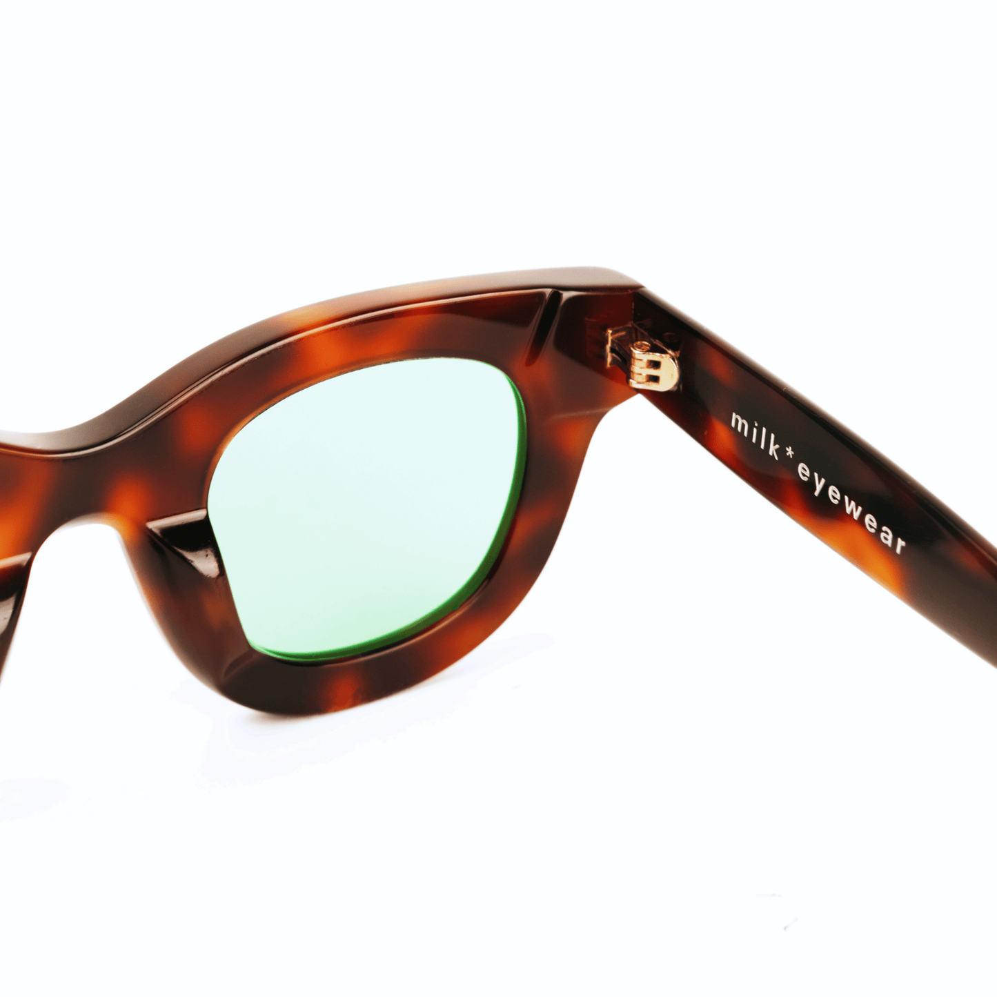 milk* eyewear Marsellus Sunglasses - Tortoise Shell, Blue lens - milk* eyewear