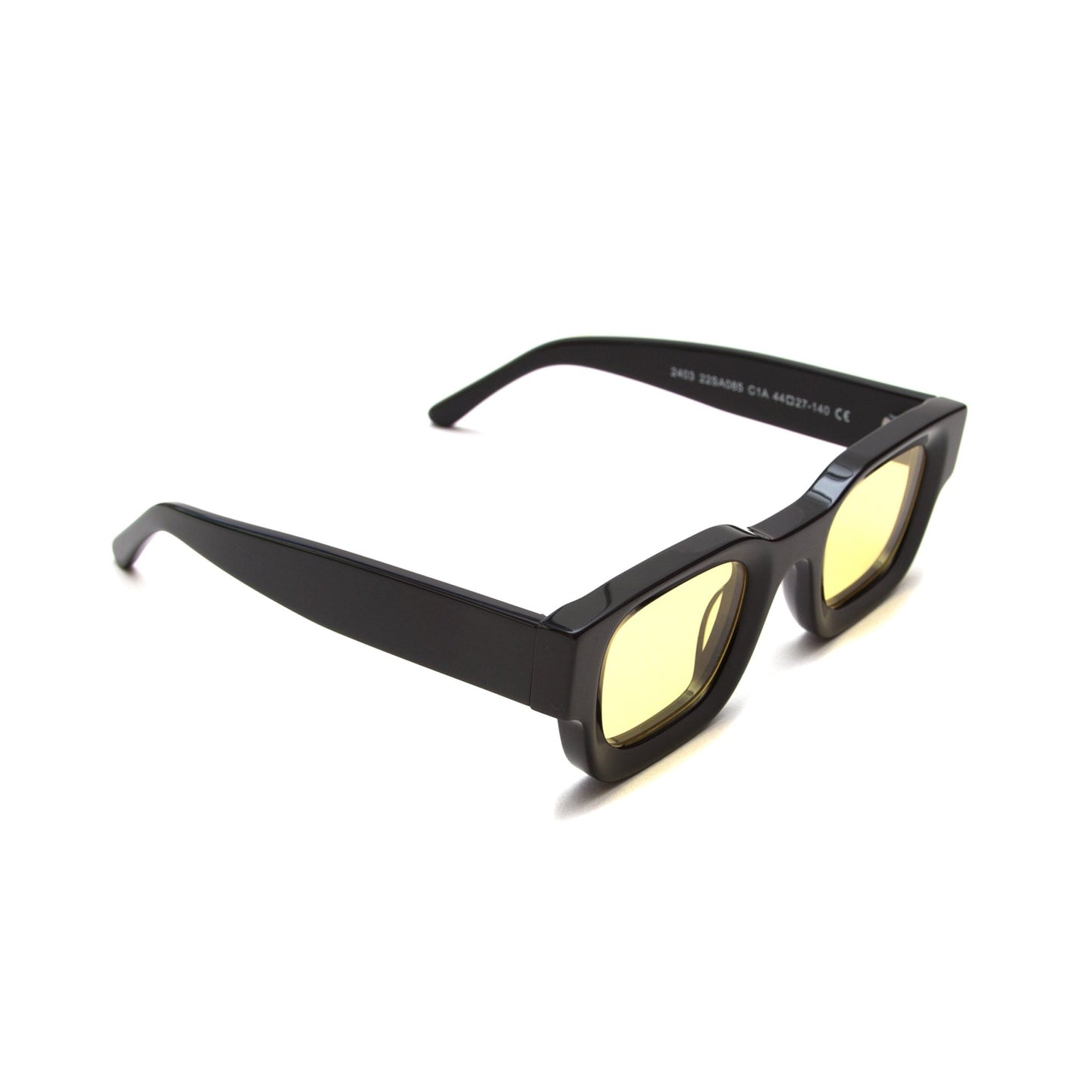 milk* eyewear Vincent Sunglasses - Gloss Black, Yellow lens - milk* eyewear