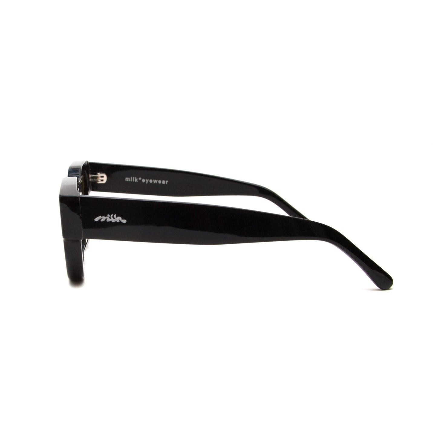 milk* eyewear Vincent Sunglasses - Gloss Black, Yellow lens - milk* eyewear