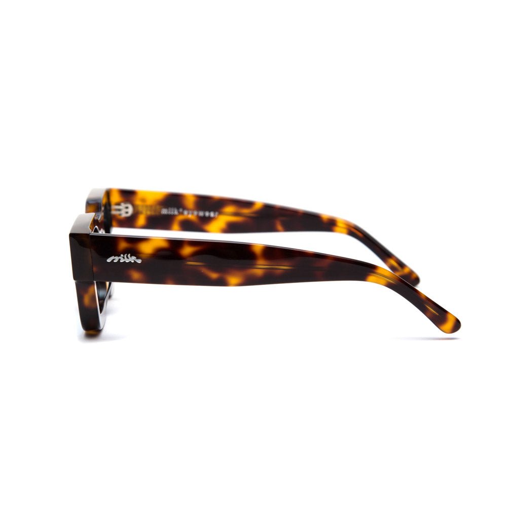 milk* eyewear Vincent Sunglasses - Tortoise Shell, Blue lens - milk* eyewear