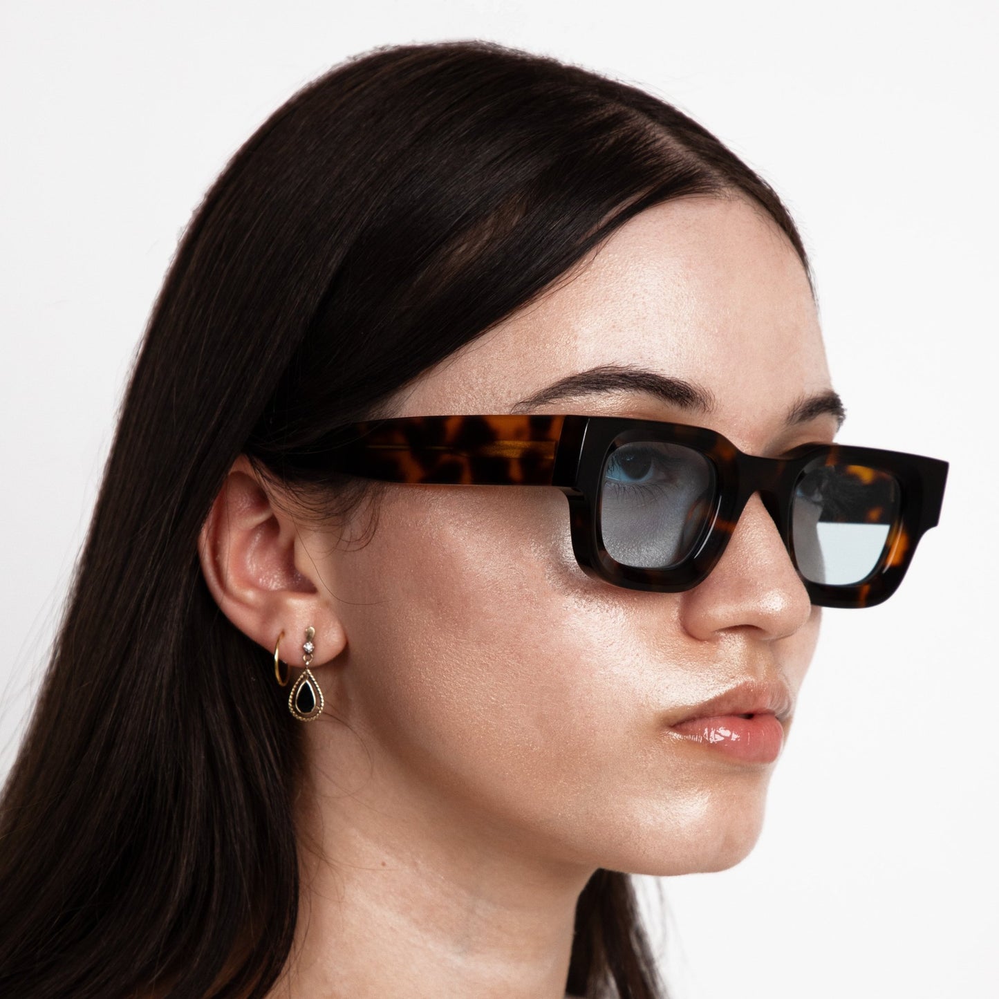 milk* eyewear Vincent Sunglasses - Tortoise Shell, Blue lens - milk* eyewear