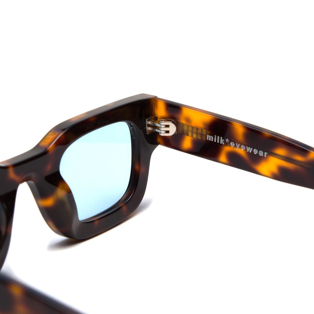 milk* eyewear Vincent Sunglasses - Tortoise Shell, Blue lens - milk* eyewear