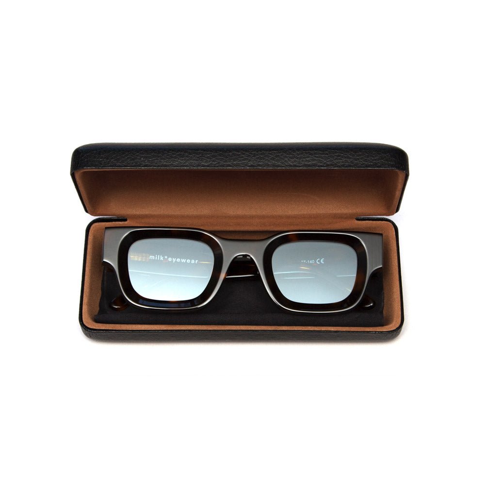 milk* eyewear Vincent Sunglasses - Tortoise Shell, Blue lens - milk* eyewear