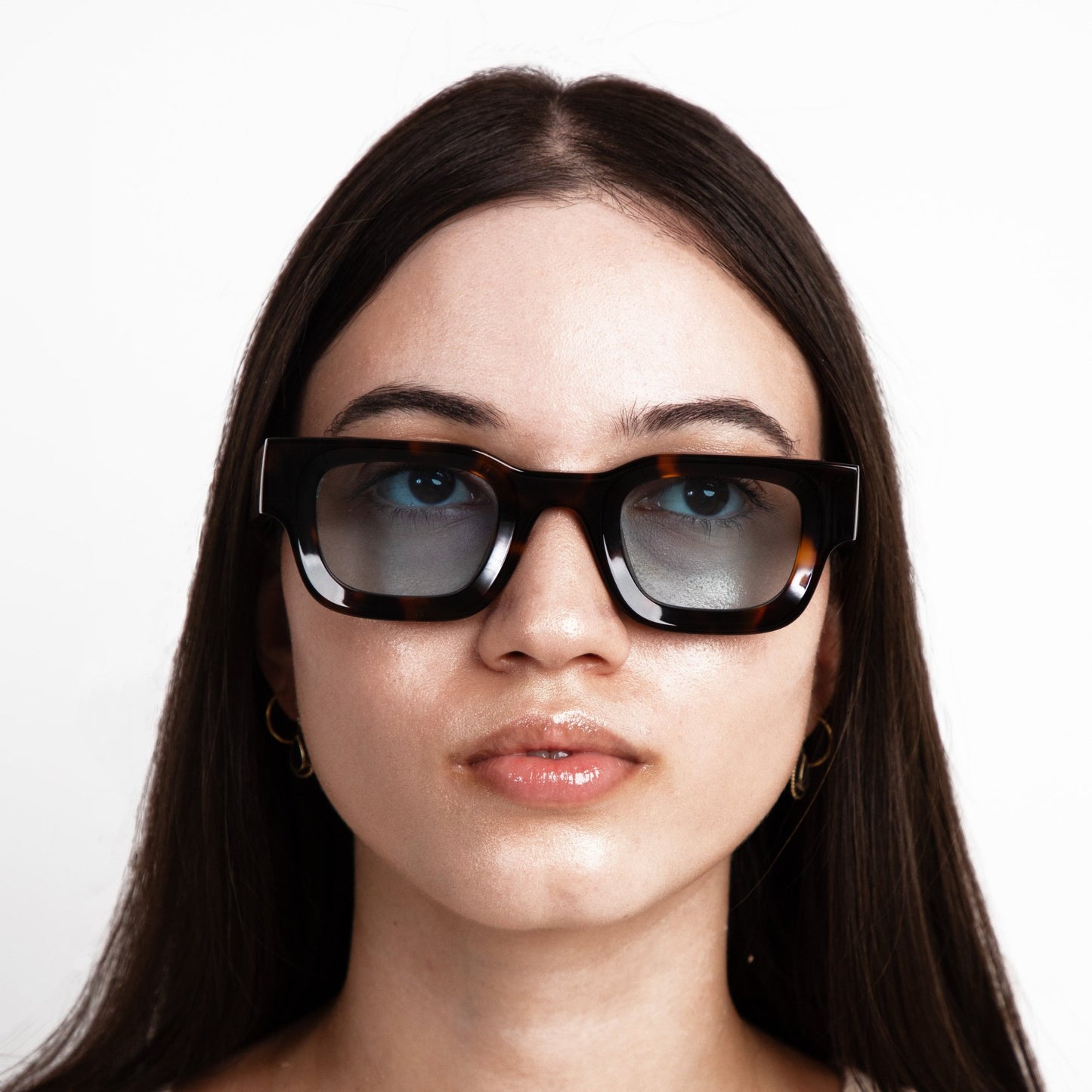 milk* eyewear Vincent Sunglasses - Tortoise Shell, Blue lens - milk* eyewear