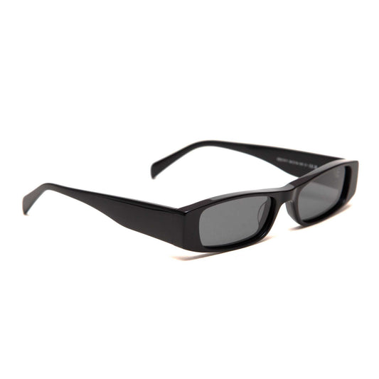 milk* eyewear Winston Sunglasses - Black Acetate, Black Polarised Lens. - milk* eyewear