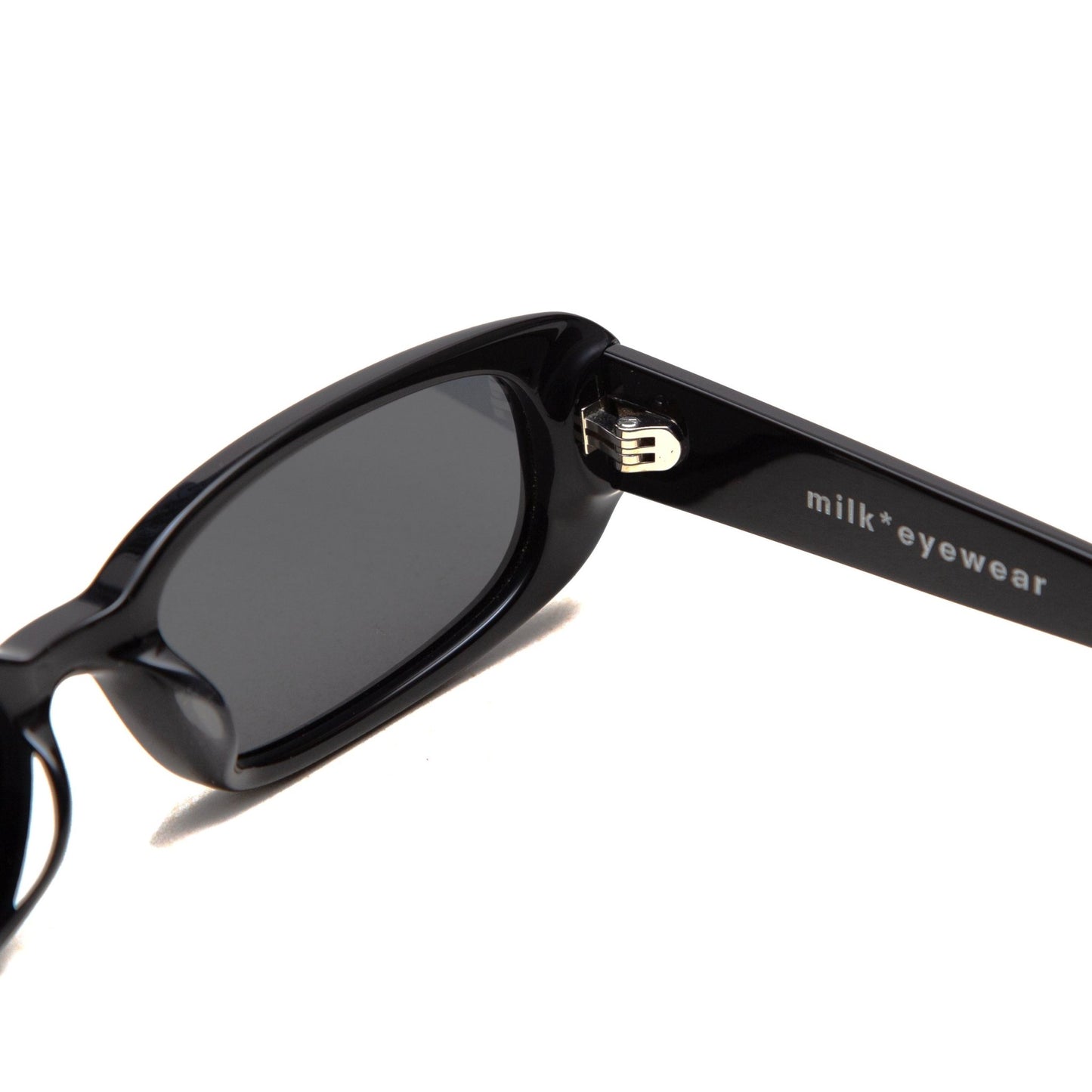milk* eyewear Zed Sunglasses - Black Mazzucchelli Acetate, Black Polarised Lens. - milk* eyewear