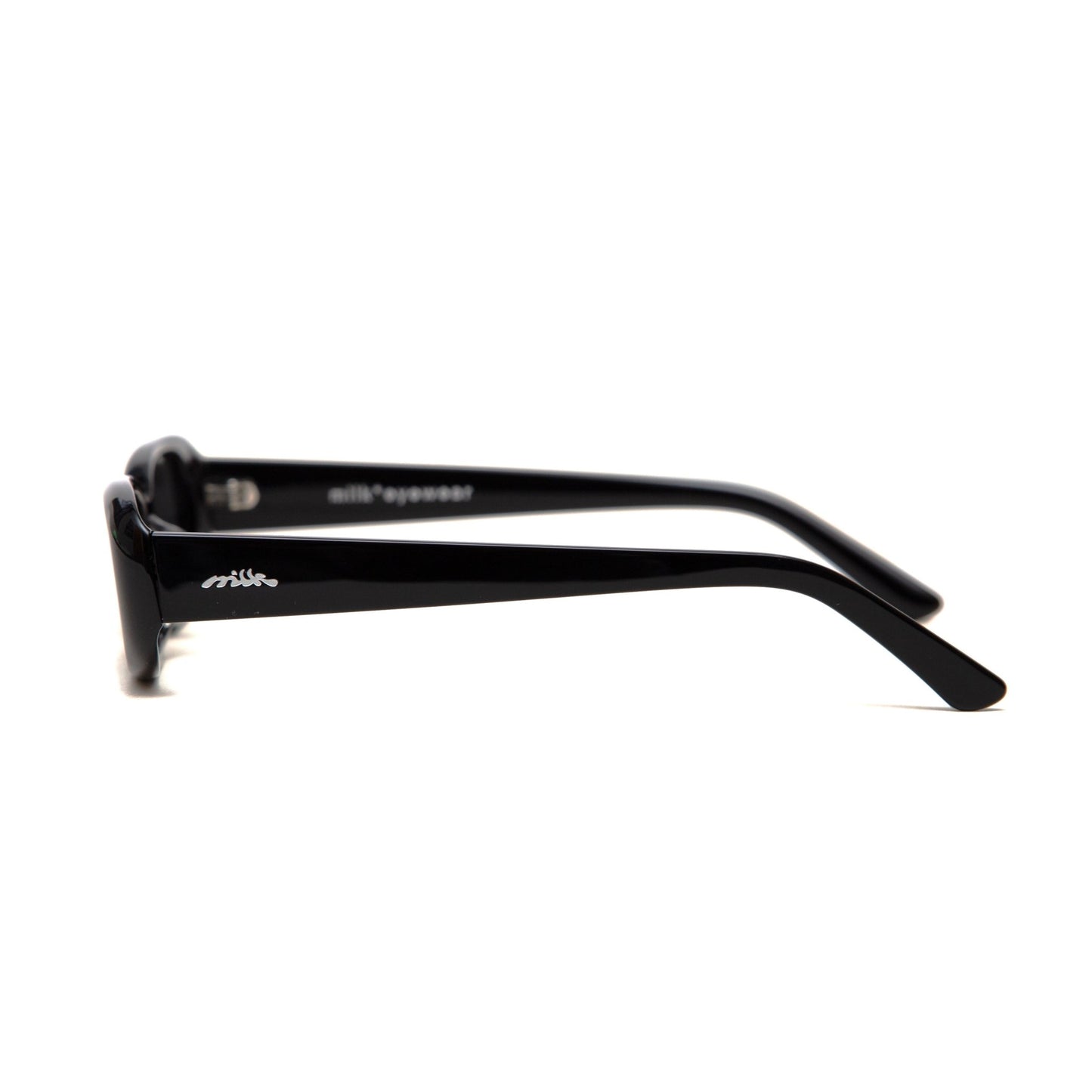 milk* eyewear Zed Sunglasses - Black Mazzucchelli Acetate, Black Polarised Lens. - milk* eyewear