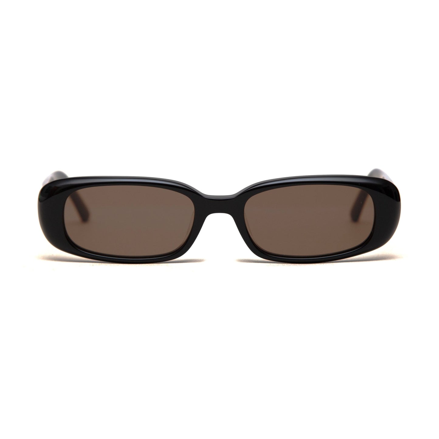 milk* eyewear Zed Sunglasses - Black Mazzucchelli Acetate, Brown Polarised Lens. - milk* eyewear