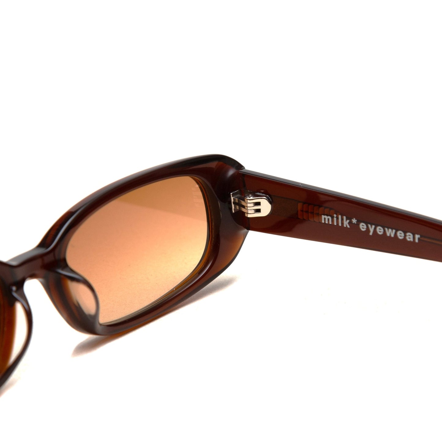 milk* eyewear Zed Sunglasses - Brown Mazzucchelli Acetate, Golden Brown Polarised Lens. - milk* eyewear