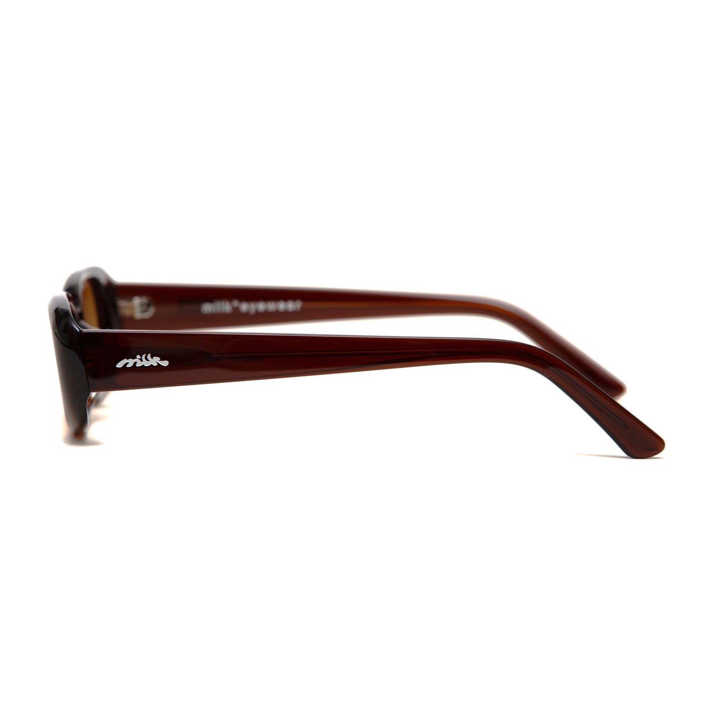 milk* eyewear Zed Sunglasses - Brown Mazzucchelli Acetate, Golden Brown Polarised Lens. - milk* eyewear