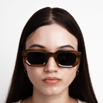 milk* eyewear Jules Sunglasses - Beige, Dark lens - milk* eyewear