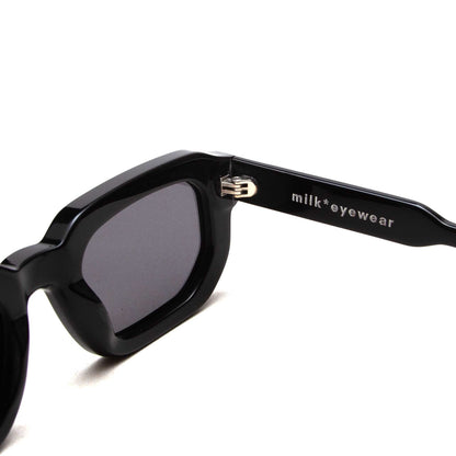 milk* eyewear Jules Sunglasses - gloss Black, Black lens. - milk* eyewear