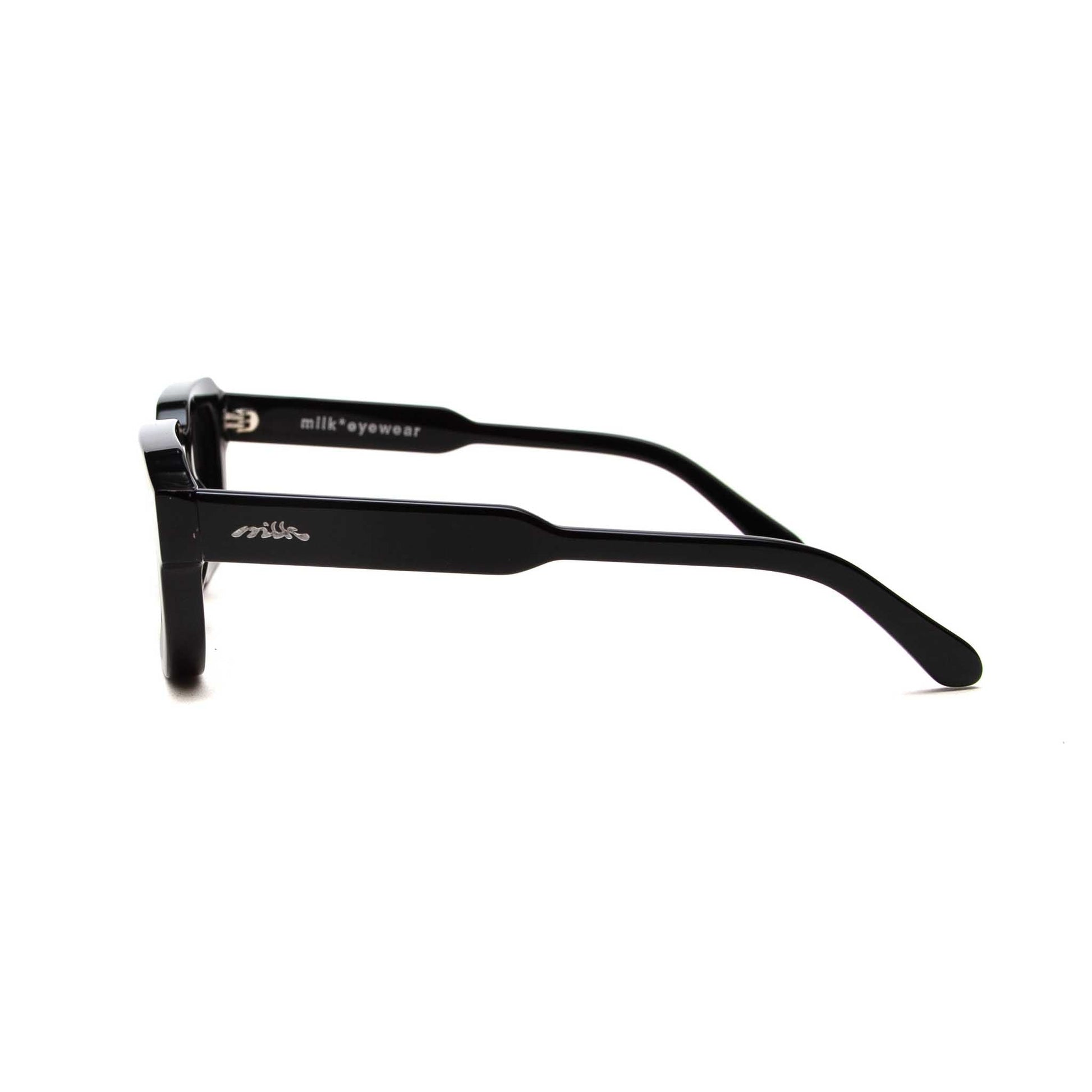 milk* eyewear Jules Sunglasses - gloss Black, Black lens. - milk* eyewear