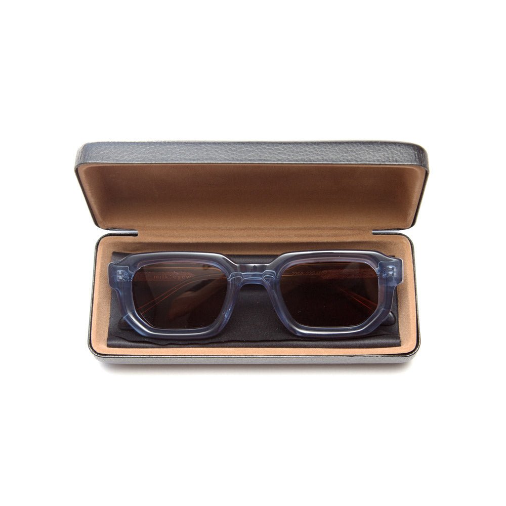 milk* eyewear Jules Sunglasses - gloss Black, Green lens. - milk* eyewear