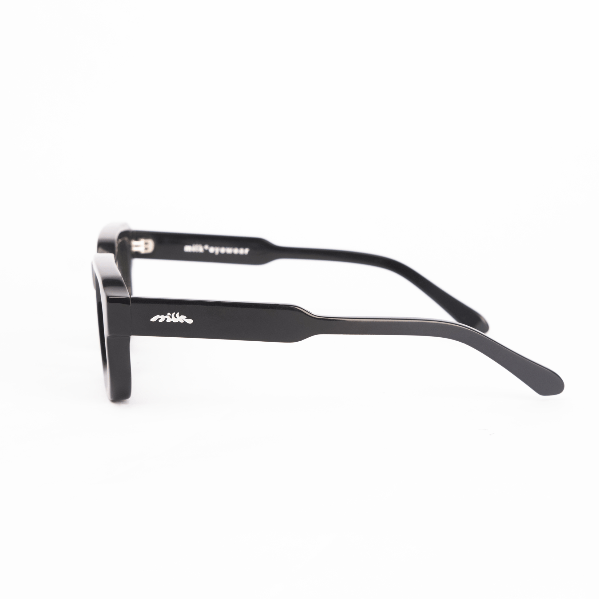milk* eyewear Jules Sunglasses - gloss Black, Yellow lens. - milk* eyewear