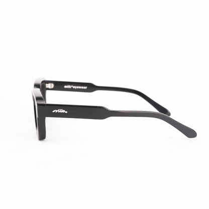 milk* eyewear Jules Sunglasses - gloss Black, Yellow lens. - milk* eyewear