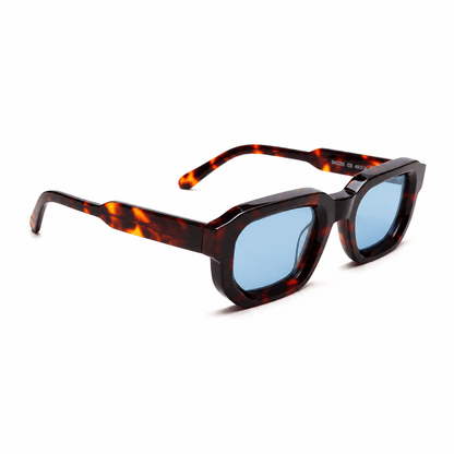 milk* eyewear Jules Sunglasses - Tortoise shell, Blue lens. - milk* eyewear
