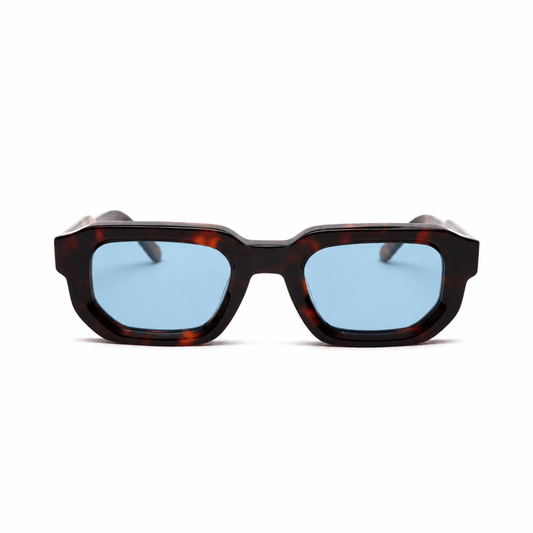 milk* eyewear Jules Sunglasses - Tortoise shell, Blue lens. - milk* eyewear