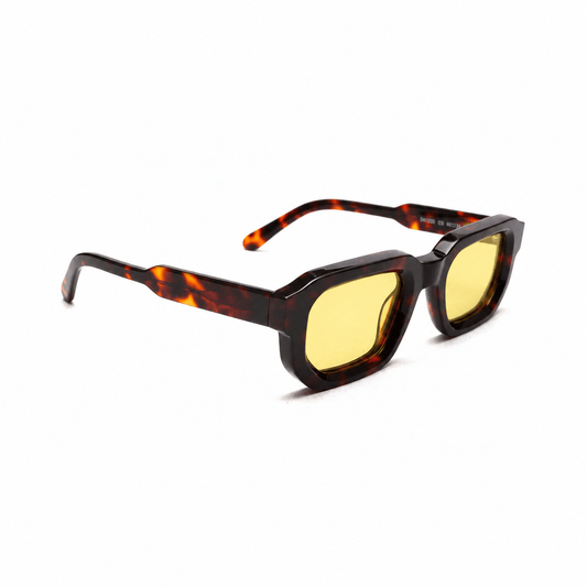 milk* eyewear Jules Sunglasses - Tortoise Shell, Yellow lens. - milk* eyewear