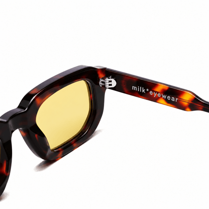 milk* eyewear Jules Sunglasses - Tortoise Shell, Yellow lens. - milk* eyewear