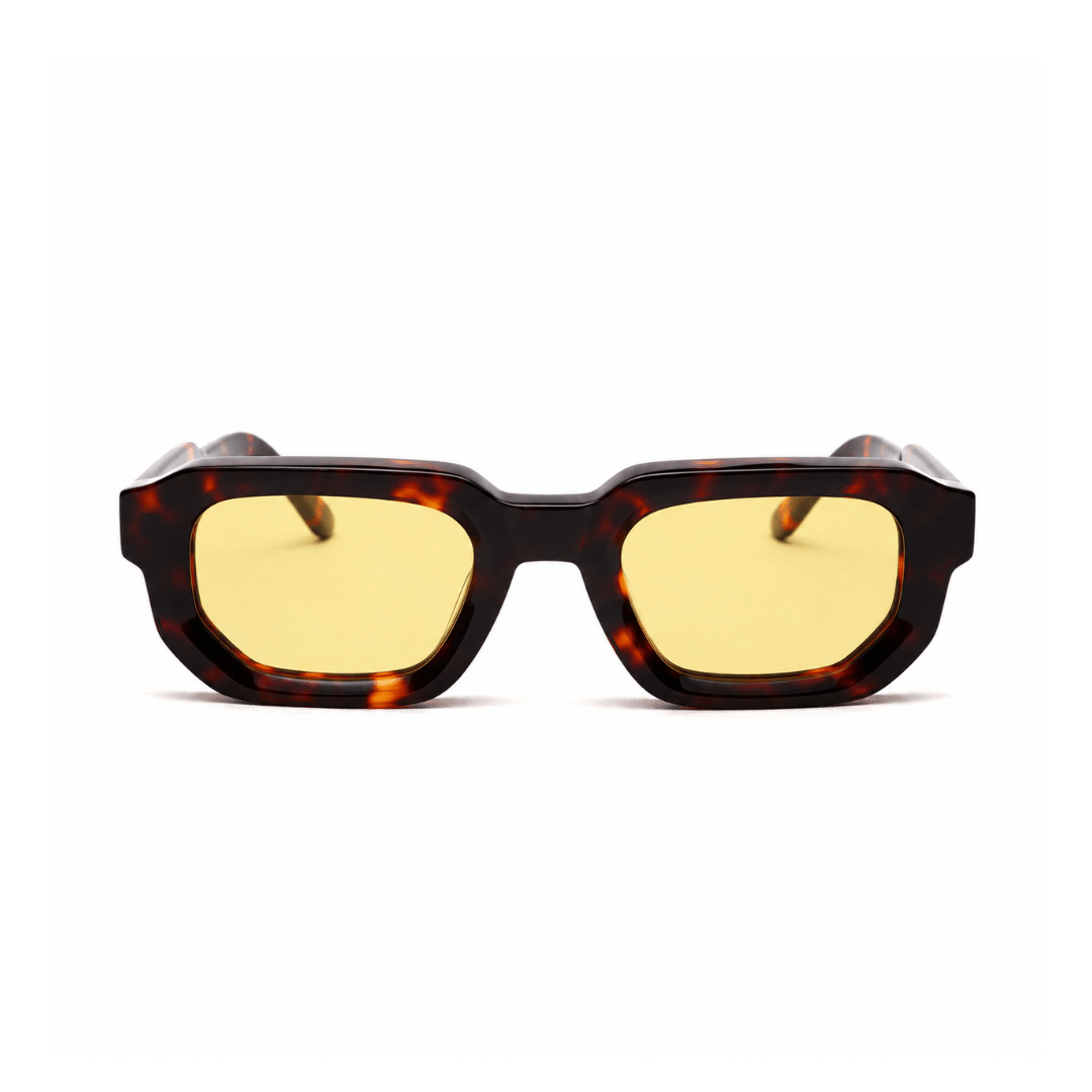 milk* eyewear Jules Sunglasses - Tortoise Shell, Yellow lens. - milk* eyewear
