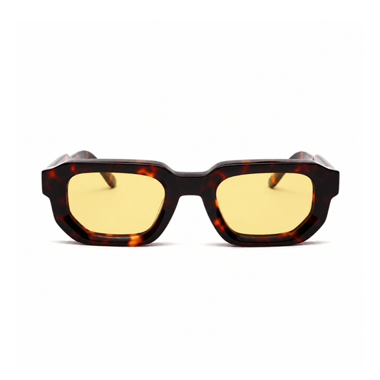 milk* eyewear Jules Sunglasses - Tortoise Shell, Yellow lens. - milk* eyewear