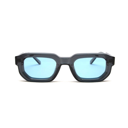 milk* eyewear Jules Sunglasses - translucent Grey, Blue lens. - milk* eyewear