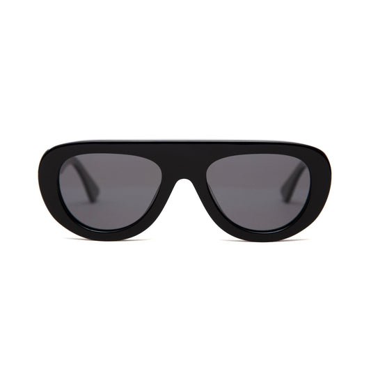 milk* eyewear Lance Sunglasses - Black Acetate, Black Polarised Lens. - milk* eyewear