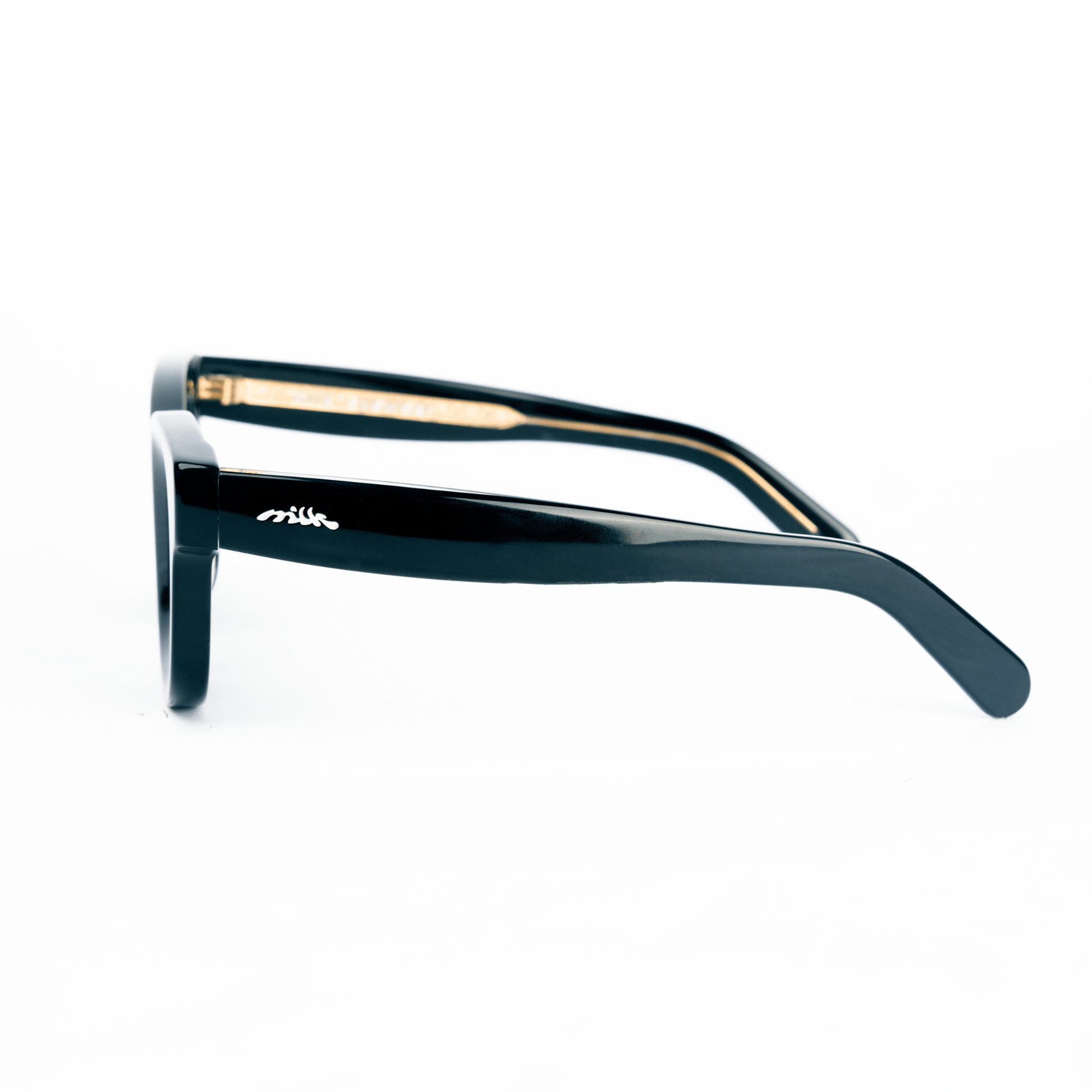 milk* eyewear Marsellus Sunglasses - Gloss Black, Black lens - milk* eyewear