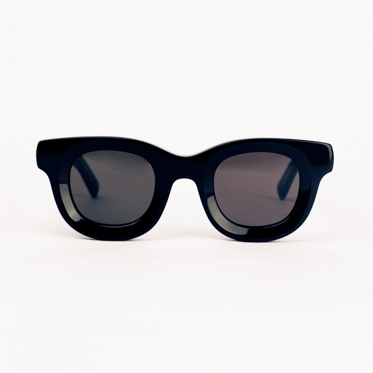 milk* eyewear Marsellus Sunglasses - Gloss Black, Black lens - milk* eyewear