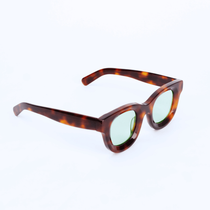 milk* eyewear Marsellus Sunglasses - Tortoise Shell, Blue lens - milk* eyewear