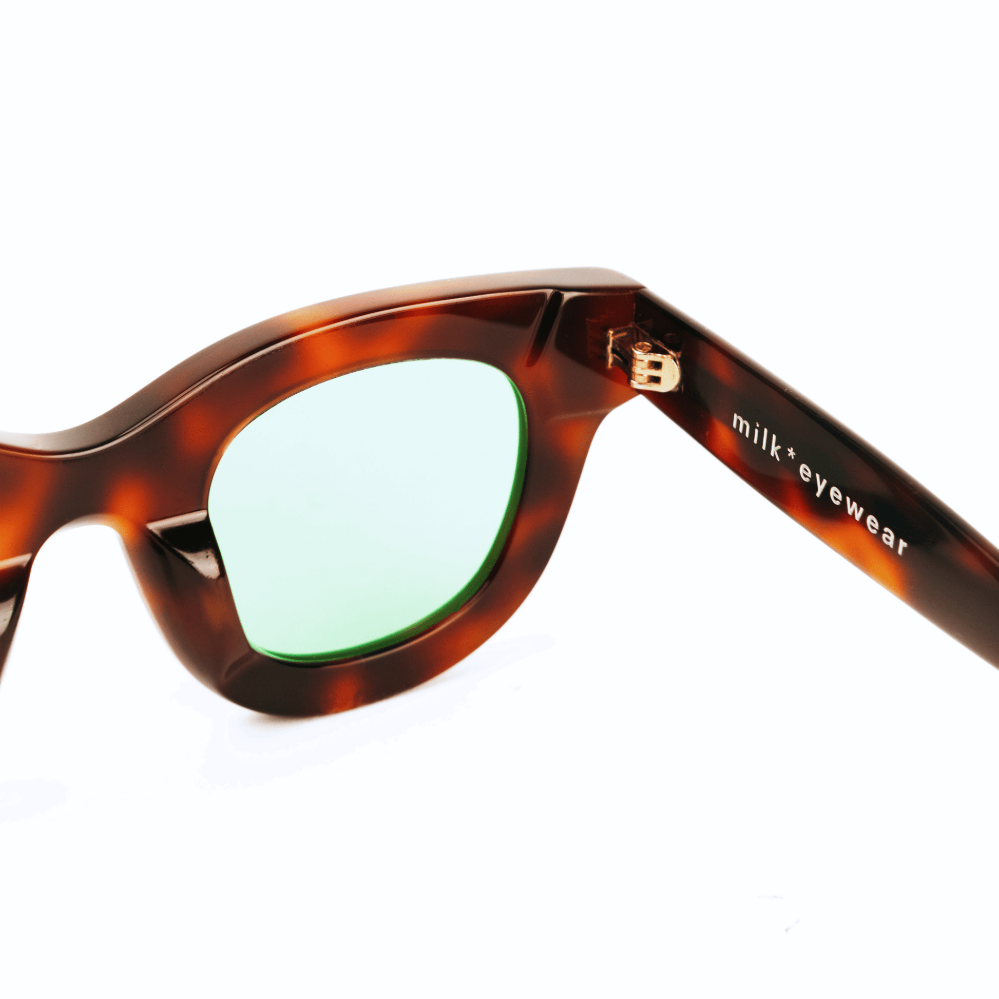 milk* eyewear Marsellus Sunglasses - Tortoise Shell, Blue lens - milk* eyewear