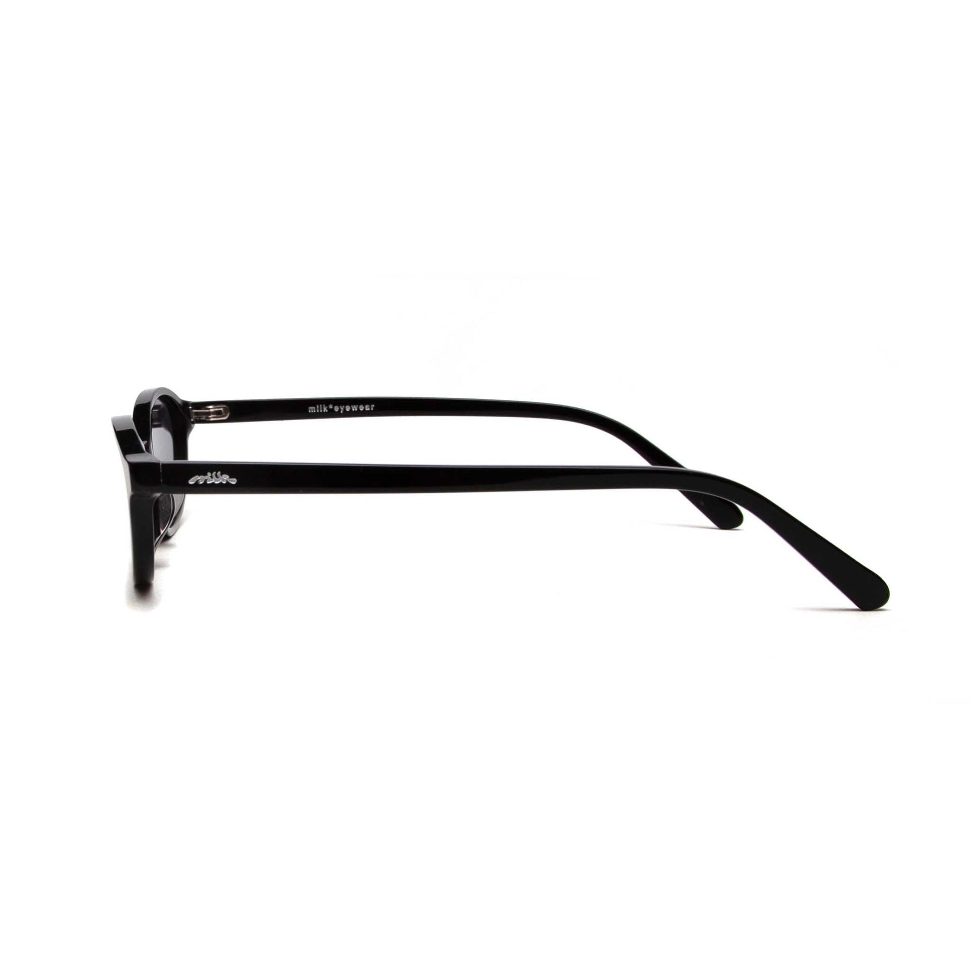 milk* eyewear Mia Sunglasses - Gloss Black, Black. - milk* eyewear