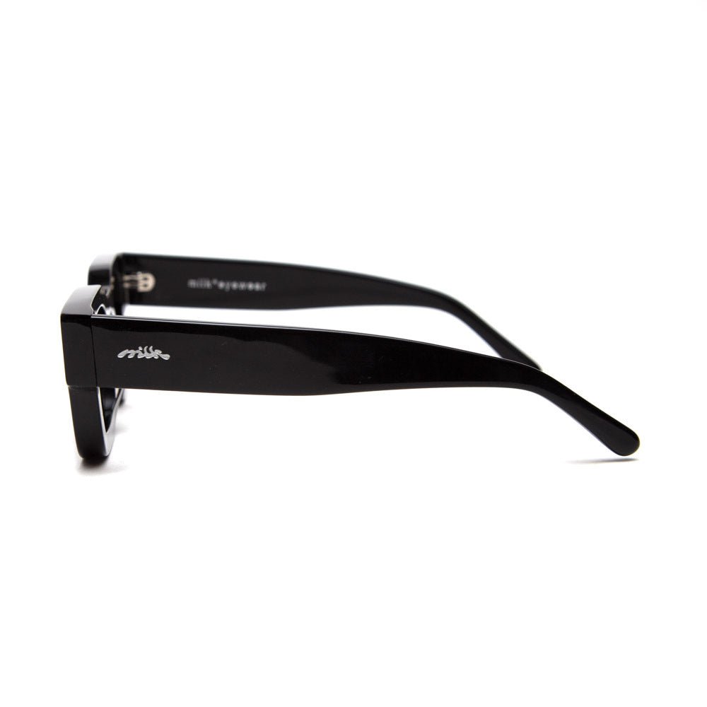 milk* eyewear Vincent Sunglasses - Gloss Black, Black lens - milk* eyewear