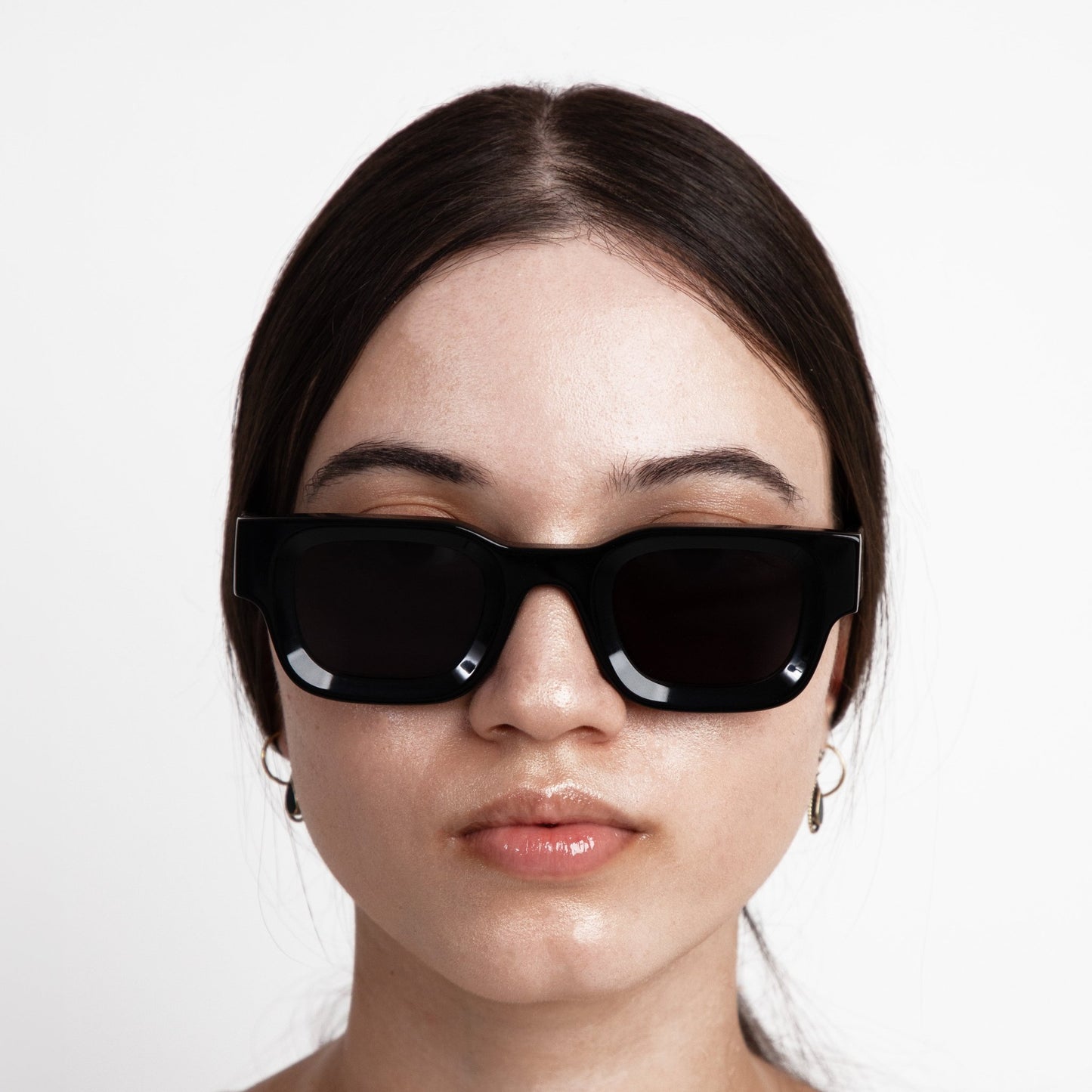 milk* eyewear Vincent Sunglasses - Gloss Black, Black lens - milk* eyewear